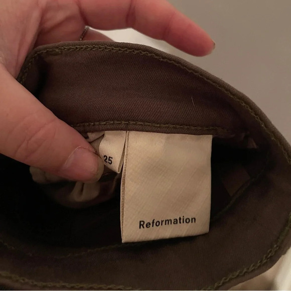 Reformation Wide Cowboy Brown Jeans - Picture 5 of 8